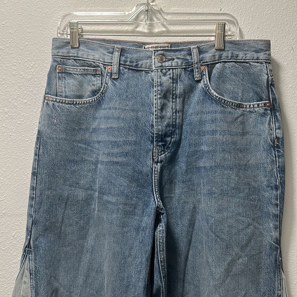 We The Free Ripple Wide-Leg Pieced Cropped Jeans Size 25 Color Blue - Picture 5 of 16